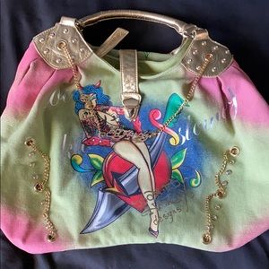 Ed Hardy Canvas Purse